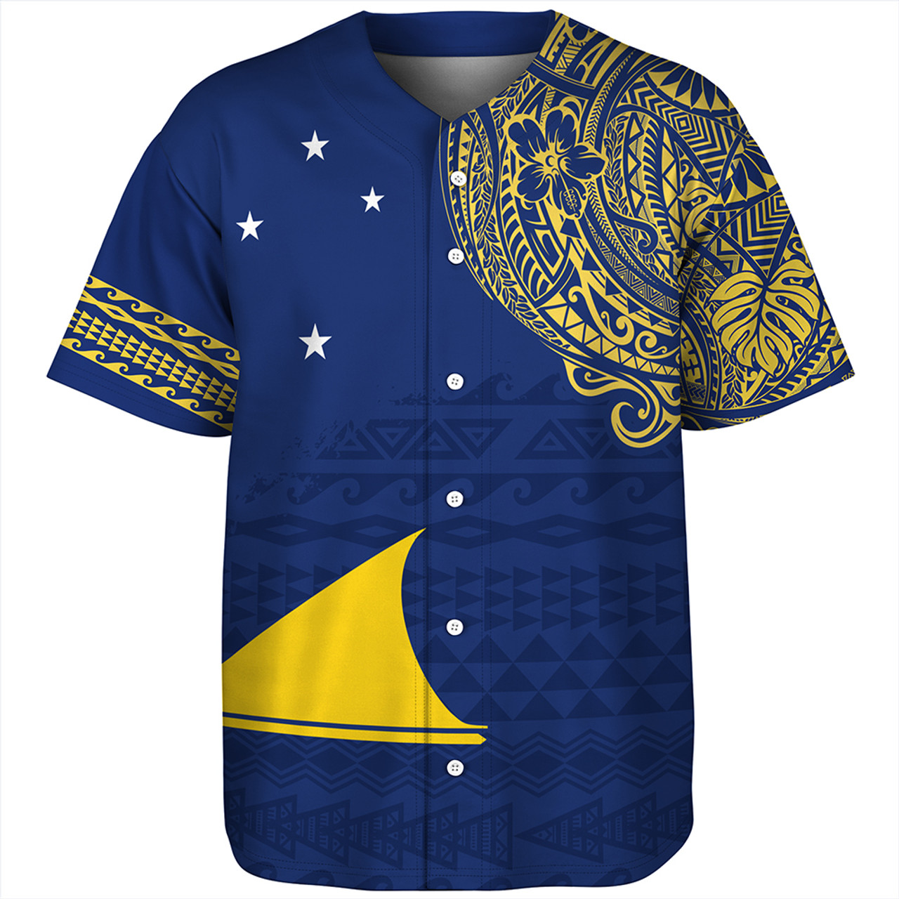 Tokelau Baseball Shirt Polynesian Flag With Coat Of Arms