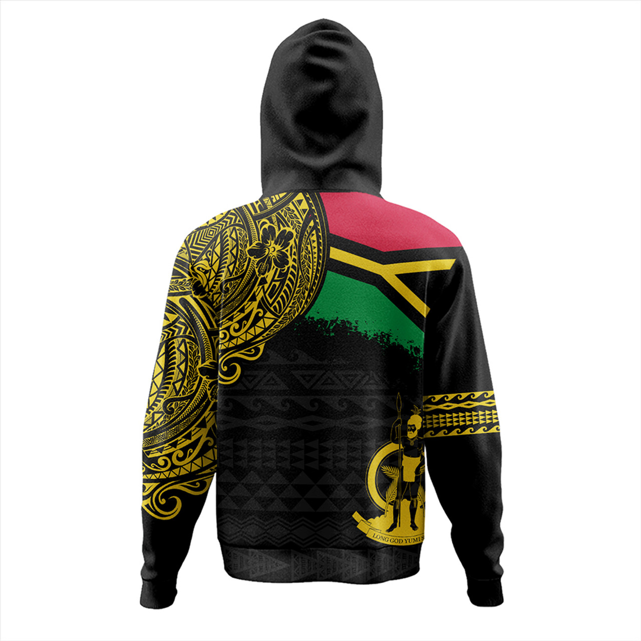 Vanuatu Hoodie Polynesian Flag With Coat Of Arms