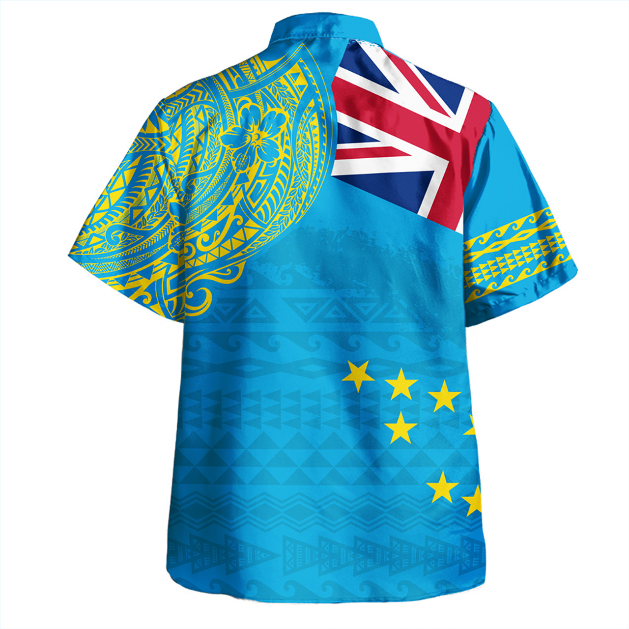 Tuvalu Hawaiian Shirt Polynesian Flag With Coat Of Arms