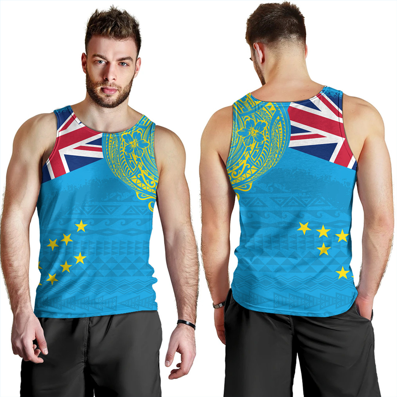 Tuvalu Tank Top Polynesian Flag With Coat Of Arms