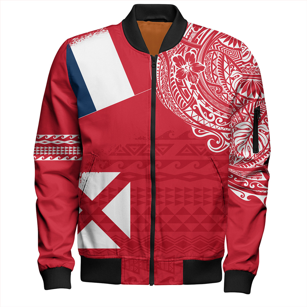 Wallis And Futuna Bomber Jacket Polynesian Flag With Coat Of Arms