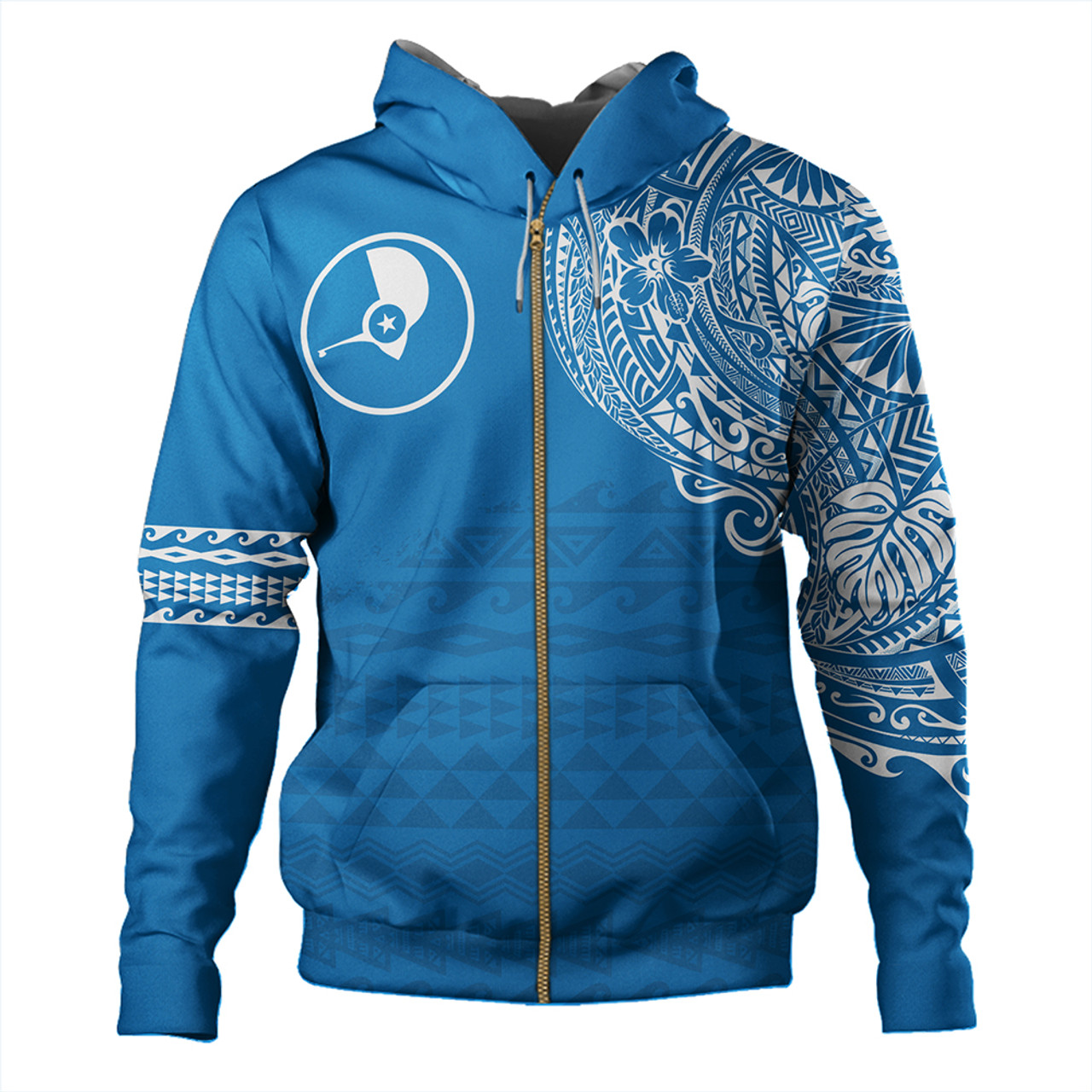 Yap Hoodie Polynesian Flag With Coat Of Arms