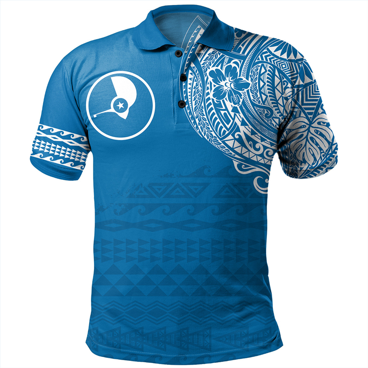 Yap State Polo Shirt Polynesian Flag With Coat Of Arms