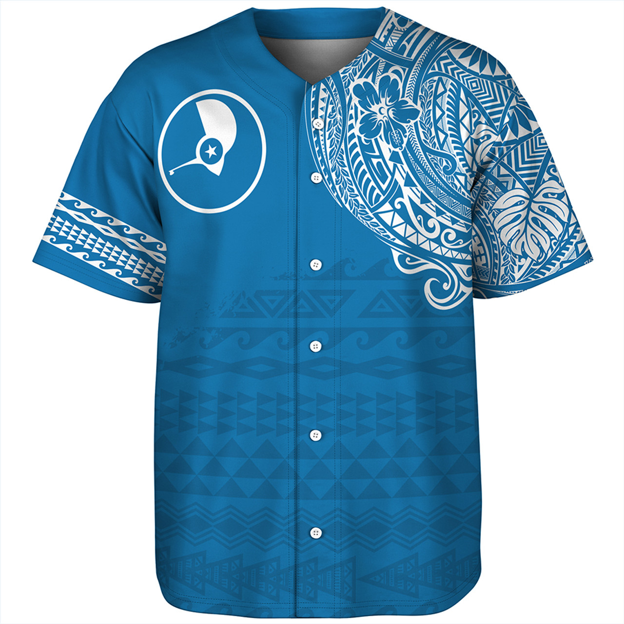 Yap State Baseball Shirt Polynesian Flag With Coat Of Arms