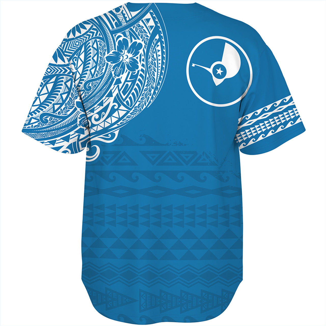 Yap State Baseball Shirt Polynesian Flag With Coat Of Arms