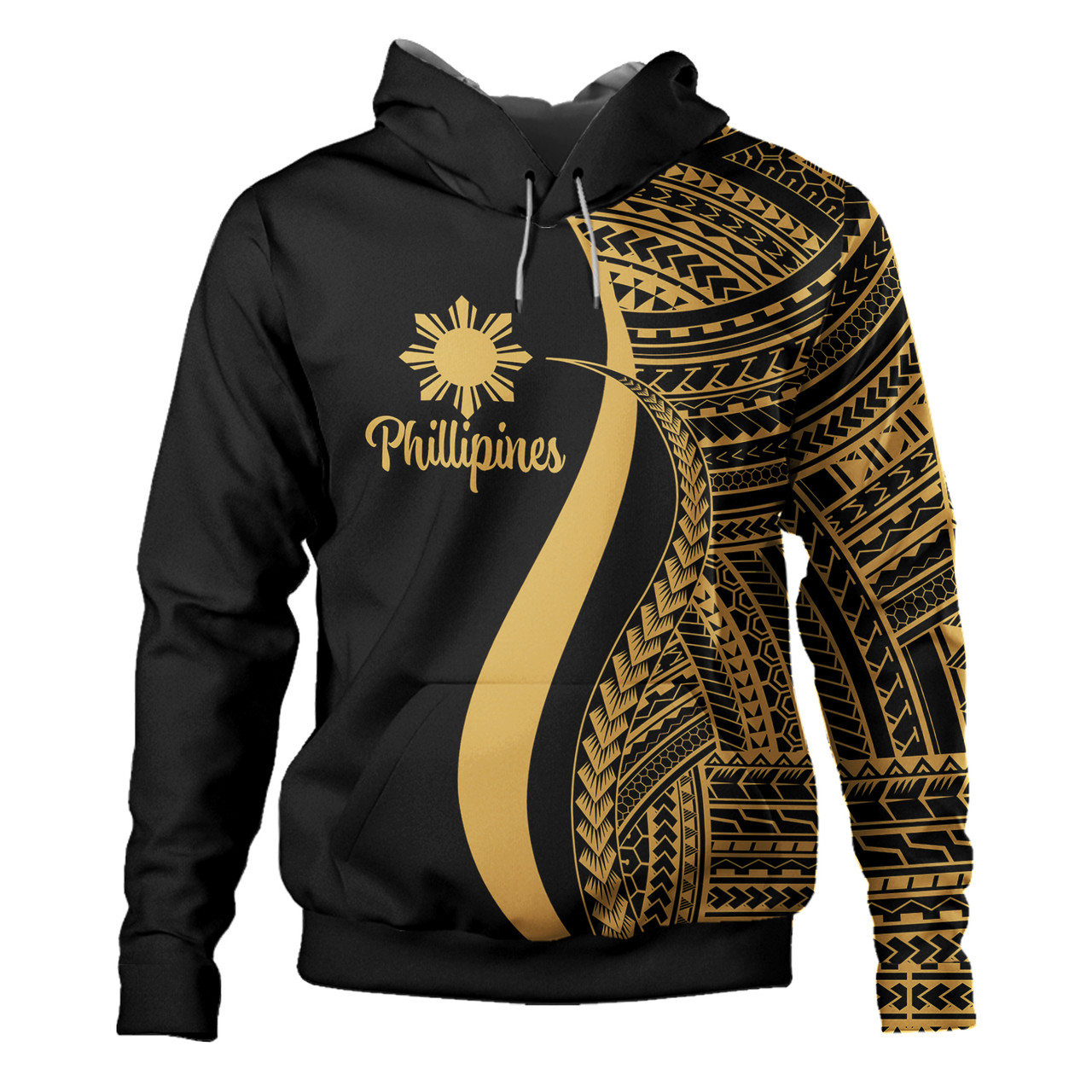 Philippines Custom Personalised Hoodie - Polynesian Tentacle Tribal Pattern 3