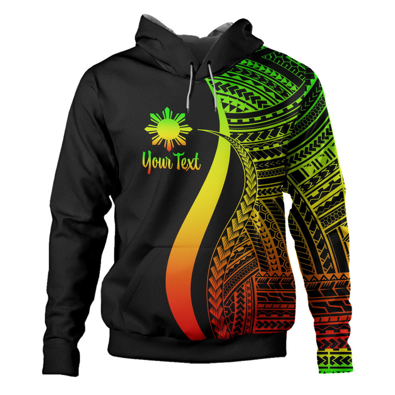 Philippines Custom Personalised Hoodie - Polynesian Tentacle Tribal Pattern 5