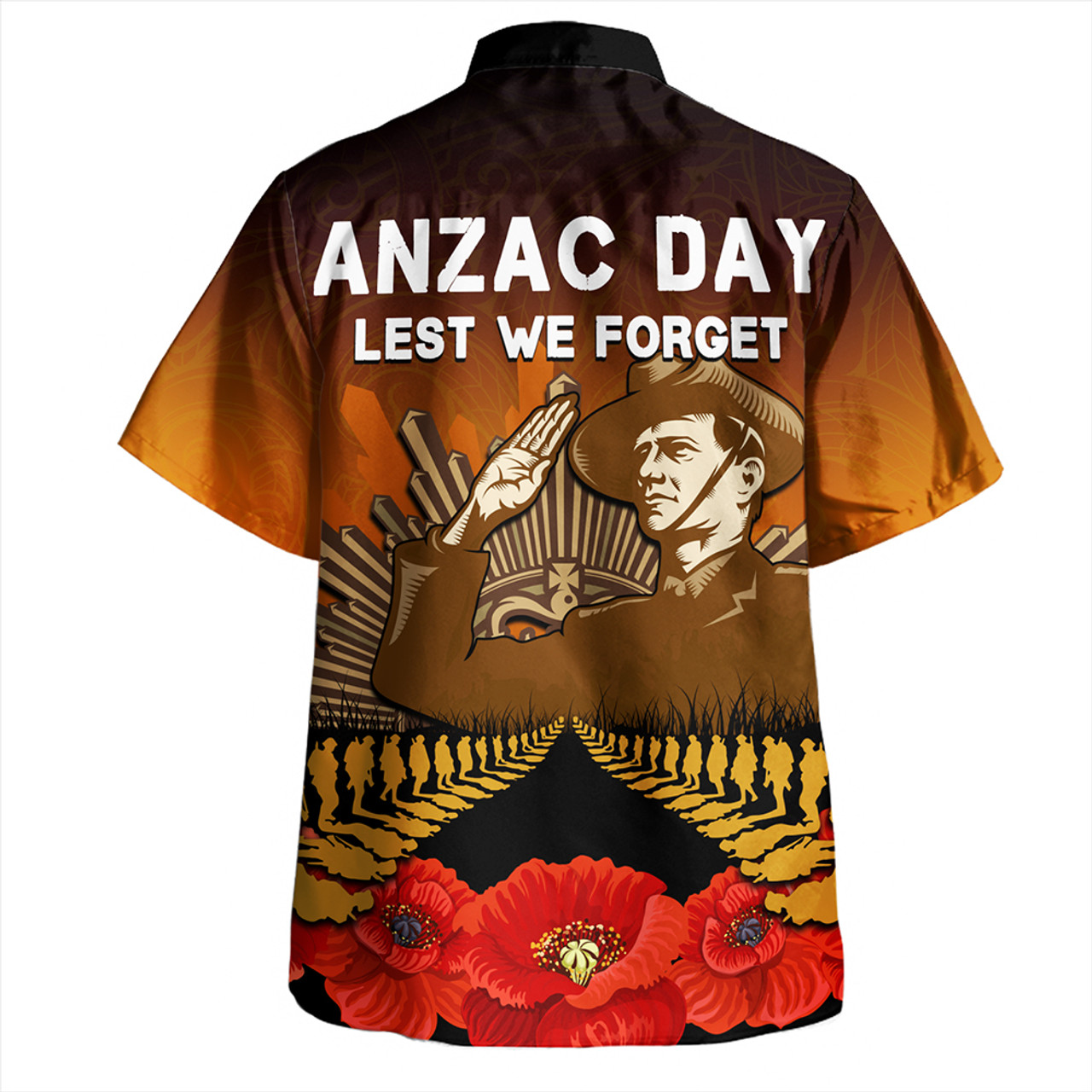 New Zealand Hawaiian Shirt Anzac Day Lest We Forget Silver Fern