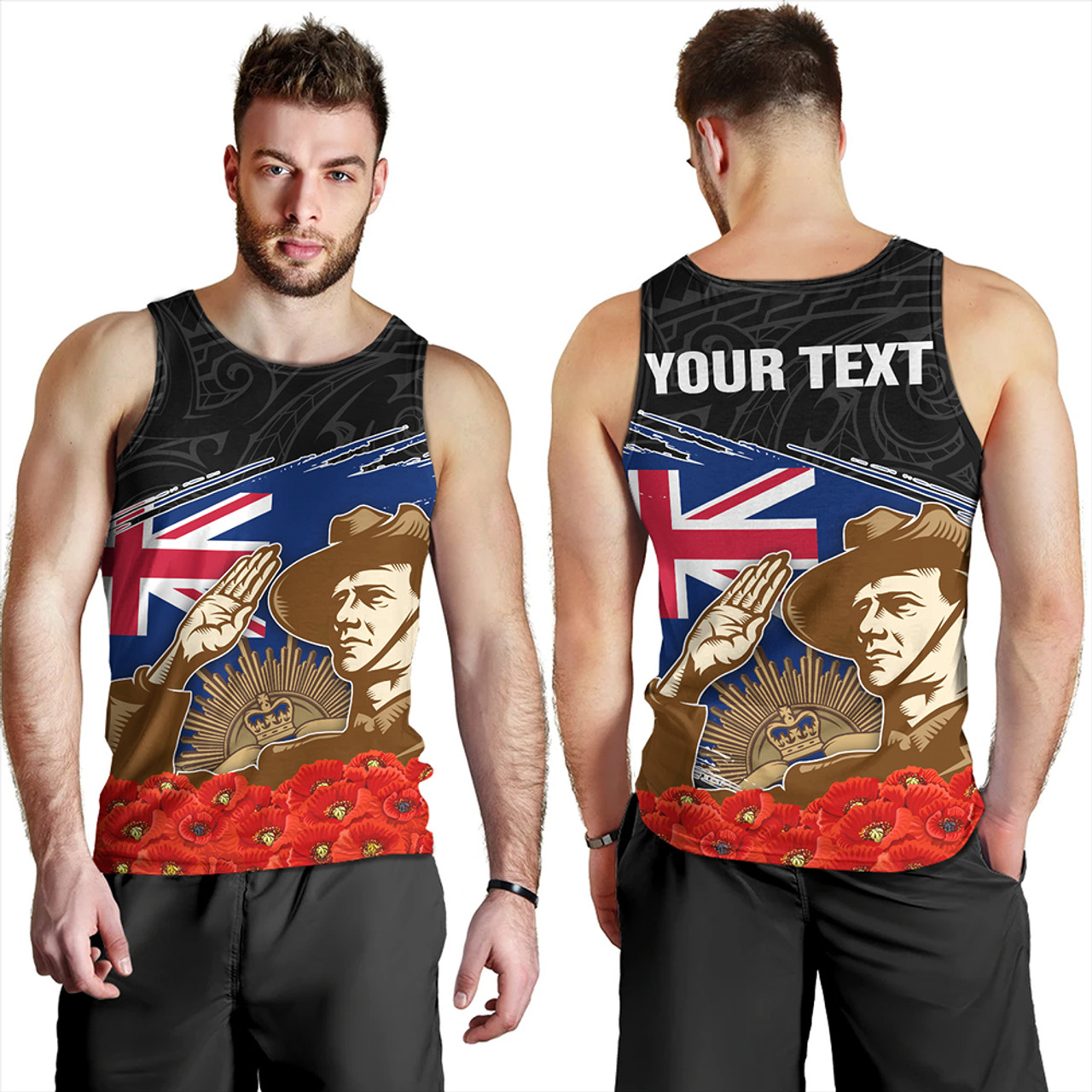 New Zealand Tank Top Custom Remembrance Day The Red Poppy