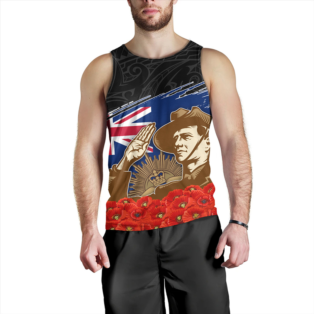 New Zealand Tank Top Custom Remembrance Day The Red Poppy