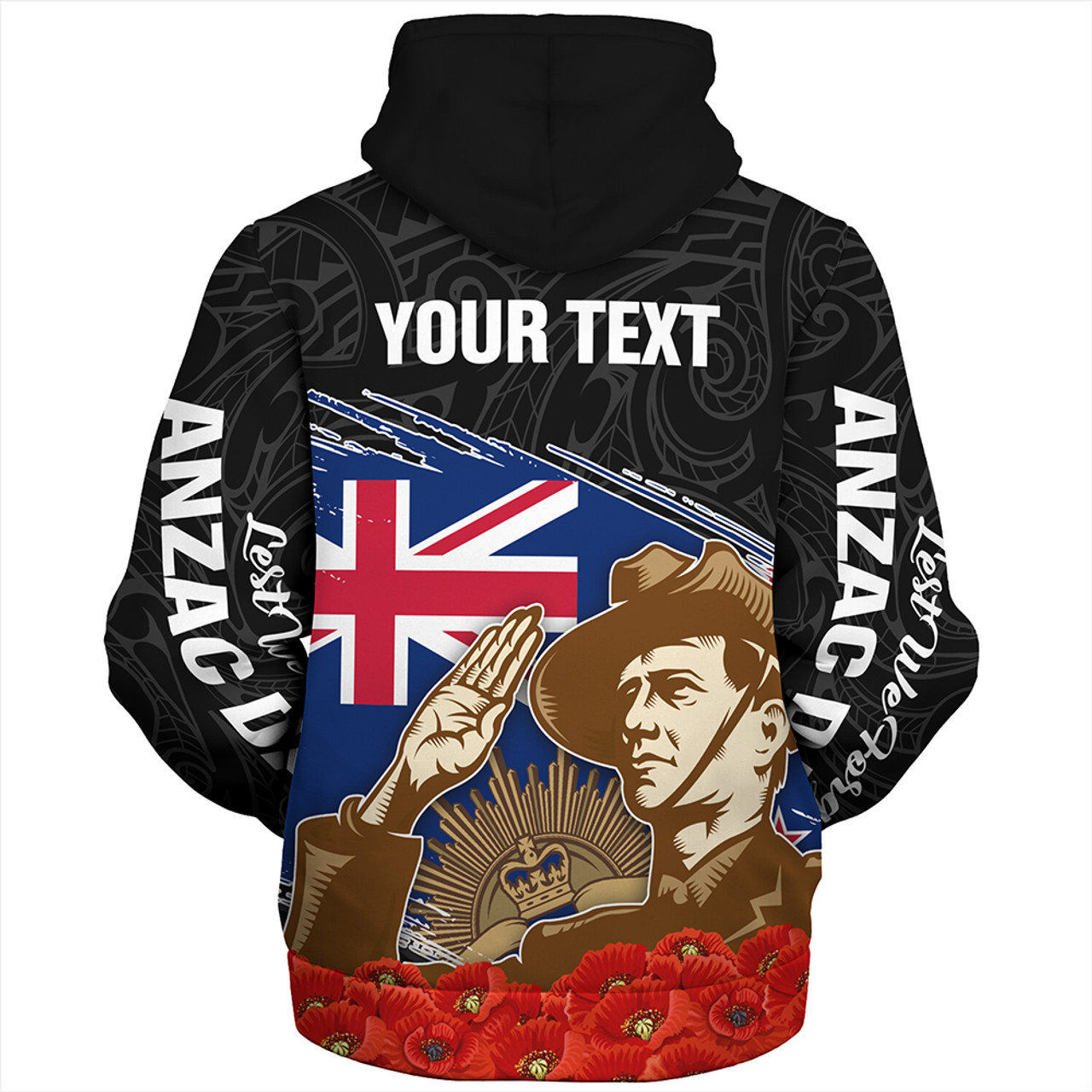 New Zealand Sherpa Hoodie Custom Remembrance Day The Red Poppy