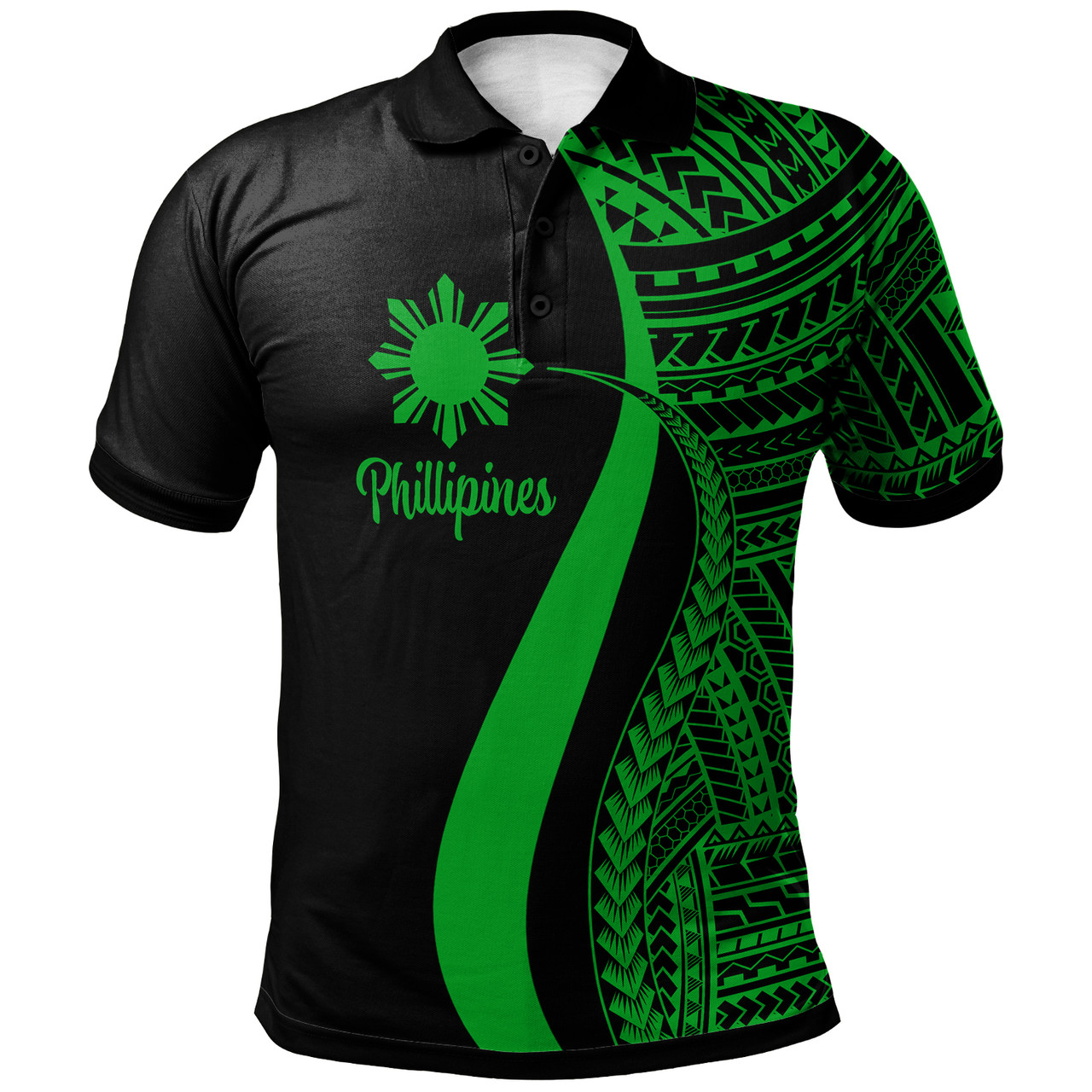 Philippines Custom Personalised Polo Shirt - Polynesian Tentacle Tribal Pattern