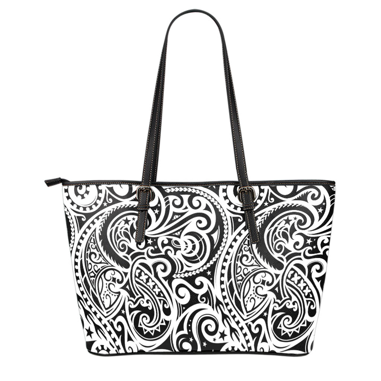 Polynesian Ethnic Pattern Leather Tote Bag