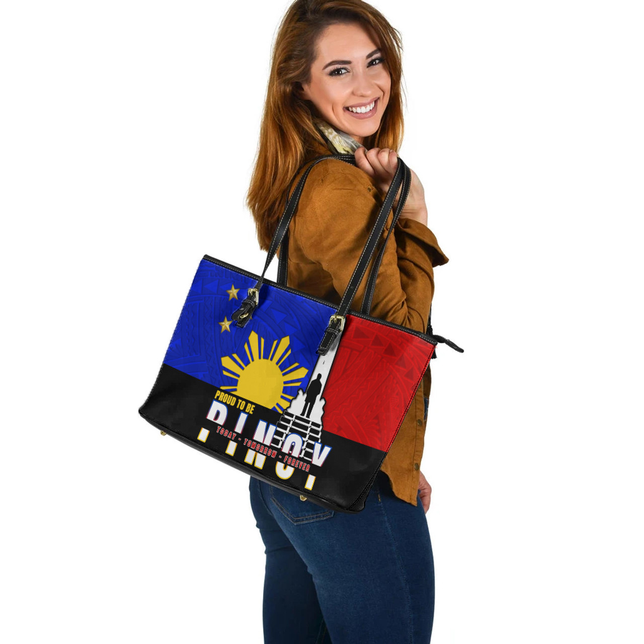 Philippines Filipinos Leather Tote Proud To Be Pinoy Rizal Park