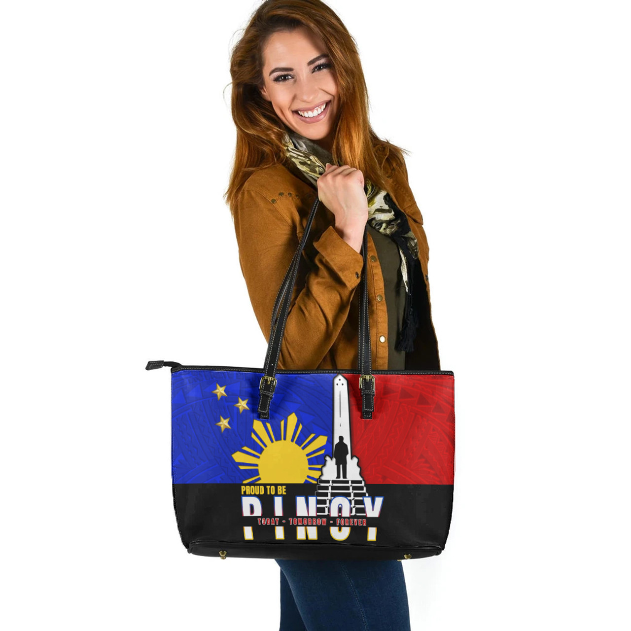 Philippines Filipinos Leather Tote Proud To Be Pinoy Rizal Park