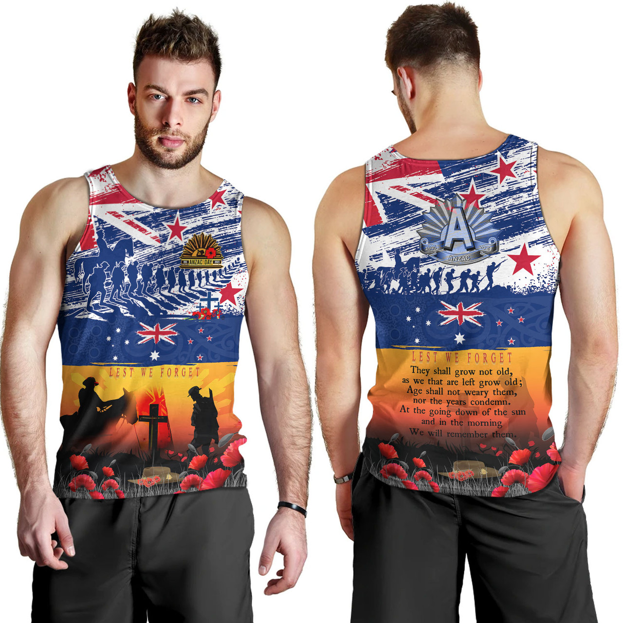 New Zealand Tank Top New Zealand And Australian Army Corps ANZAC Day Commemoration