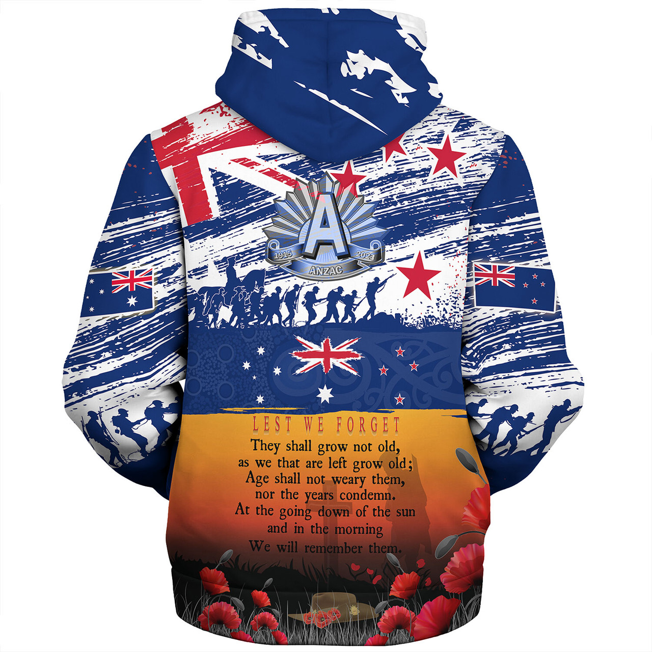 New Zealand Sherpa Hoodie New Zealand And Australian Army Corps ANZAC Day Commemoration