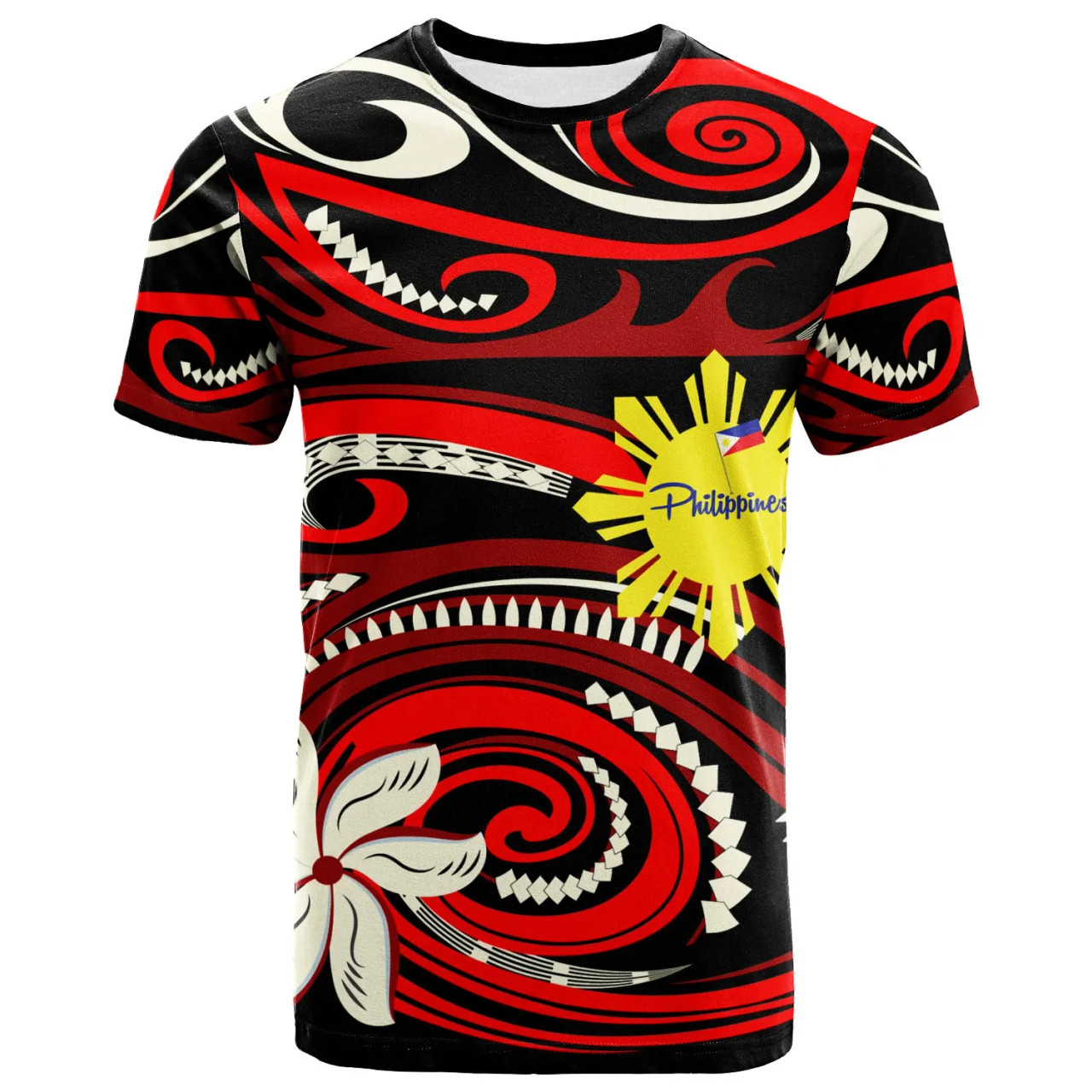 Philippines T-Shirt - Vortex Style Red Color 1