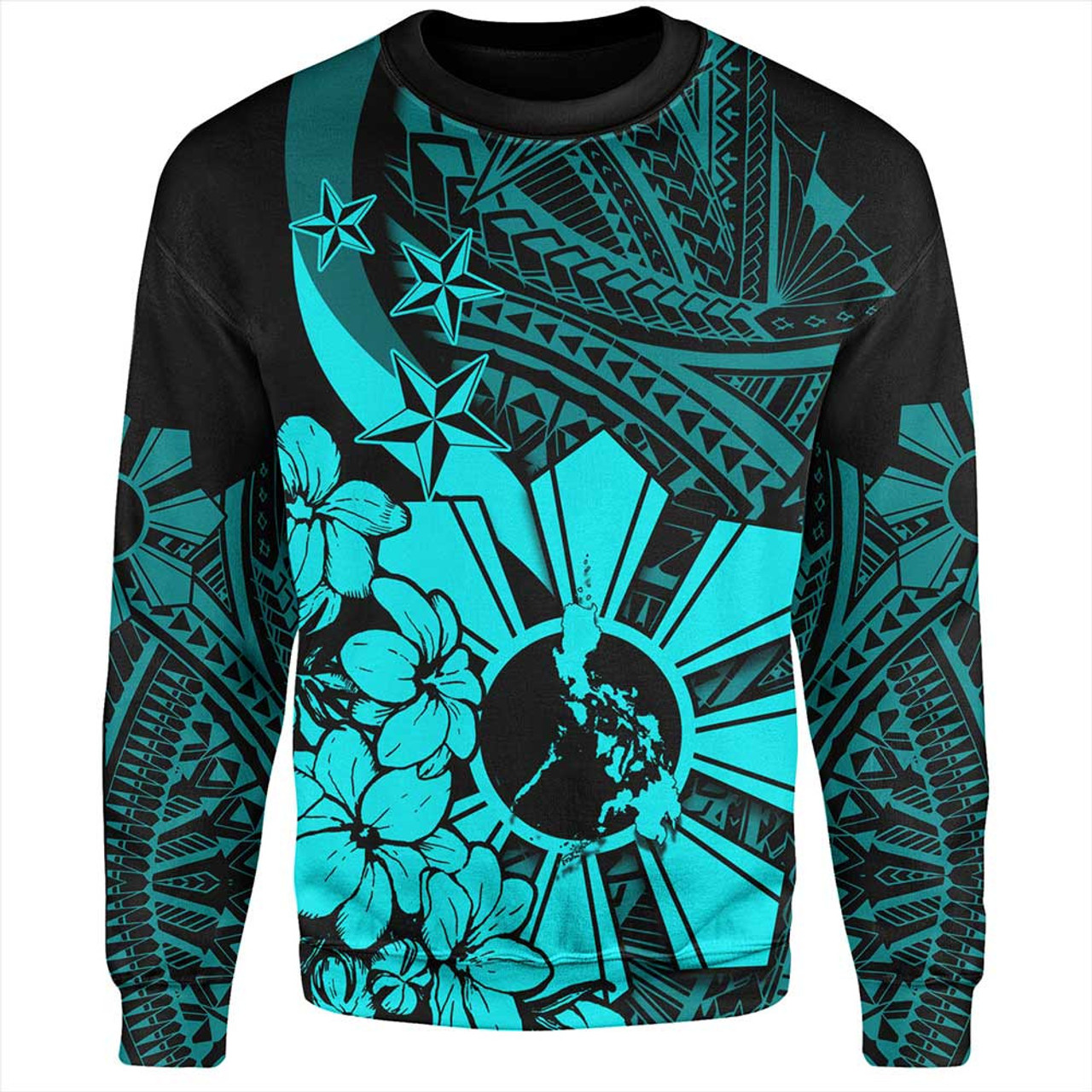 Philippines Sweatshirt Polynesian Pattern Filipino Sampaguita