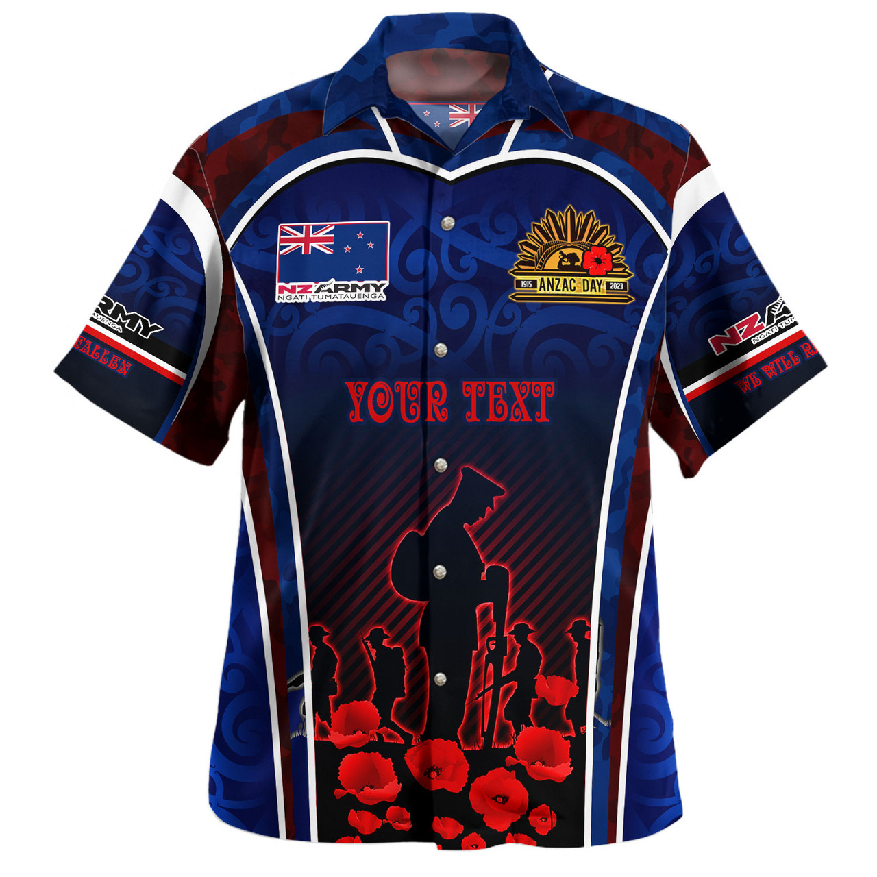 New Zealand Hawaiian Shirt Custom New Zealand Army Keeping Anzac Spirit Lives Poppies Maori Style