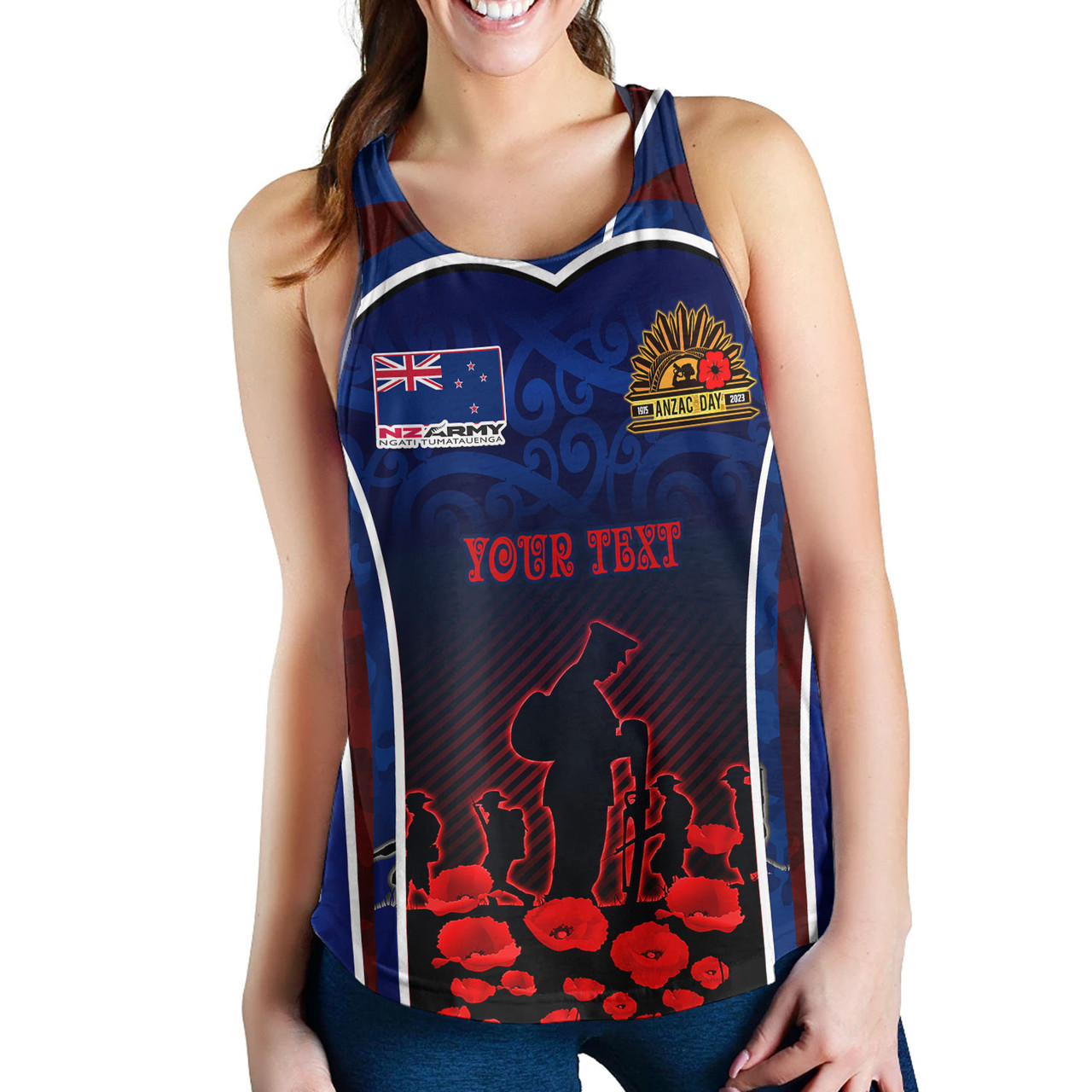 New Zealand Women Tank Custom New Zealand Army Keeping Anzac Spirit Lives Poppies Maori Style