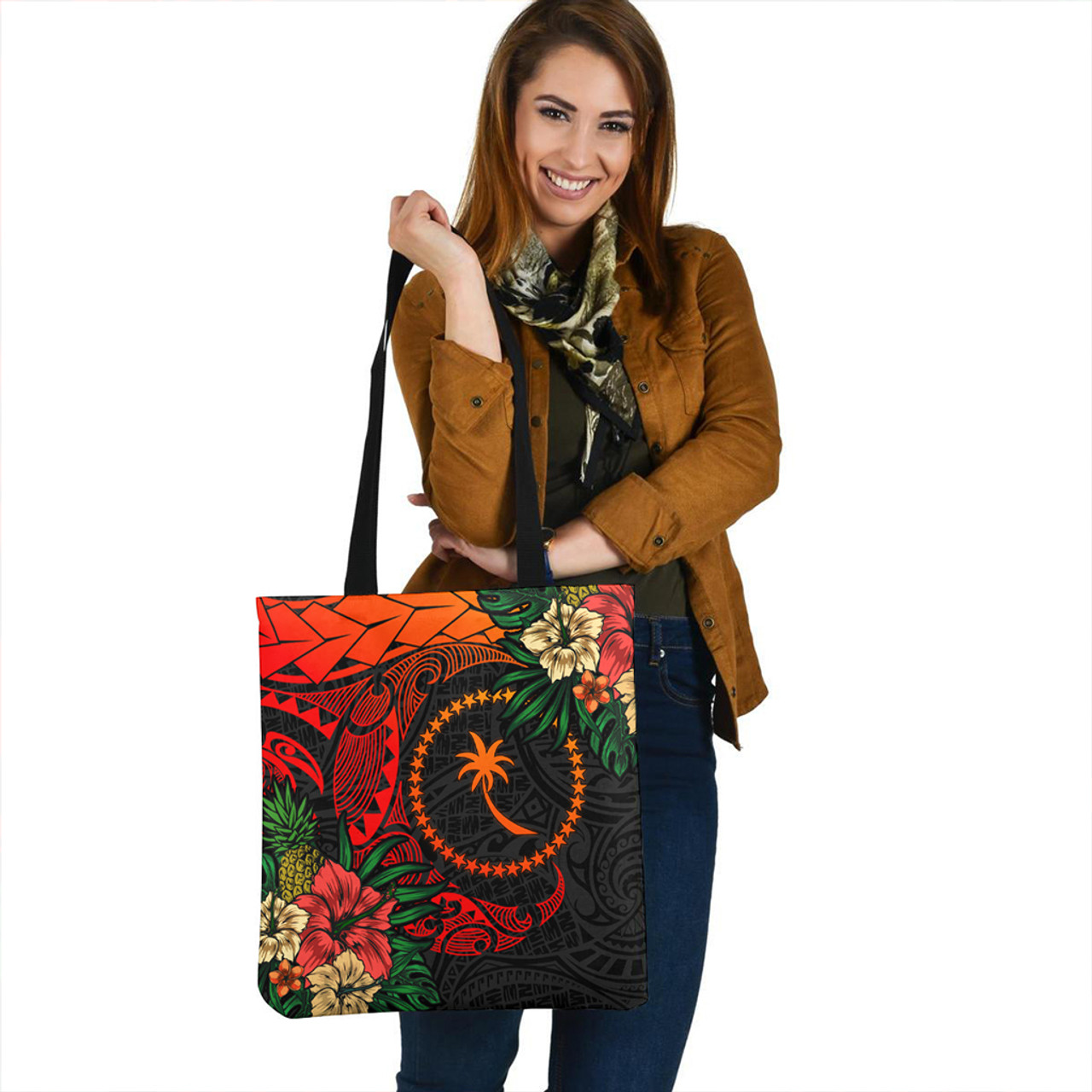 Chuuk State Tote Bag Polynesian Turtle Tropical