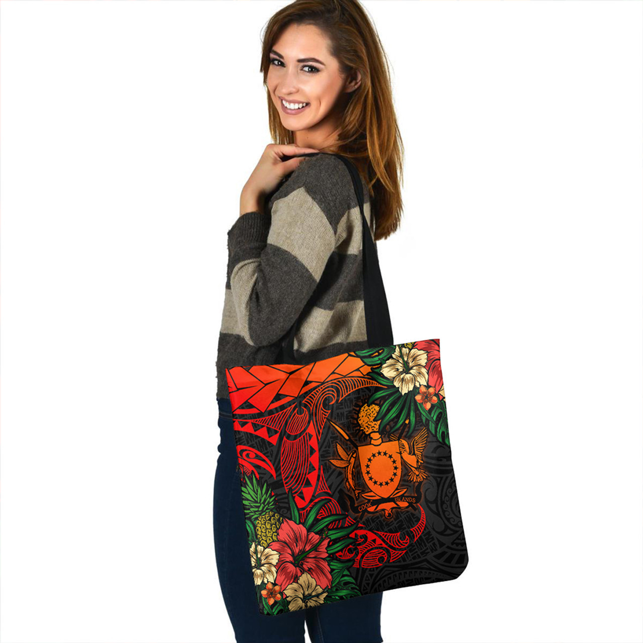 Cook Island Tote Bag Polynesian Turtle Tropical