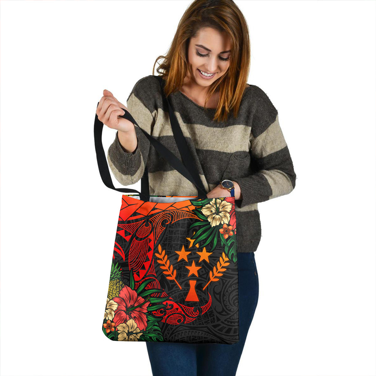 Kosrae Tote Bag Polynesian Turtle Tropical