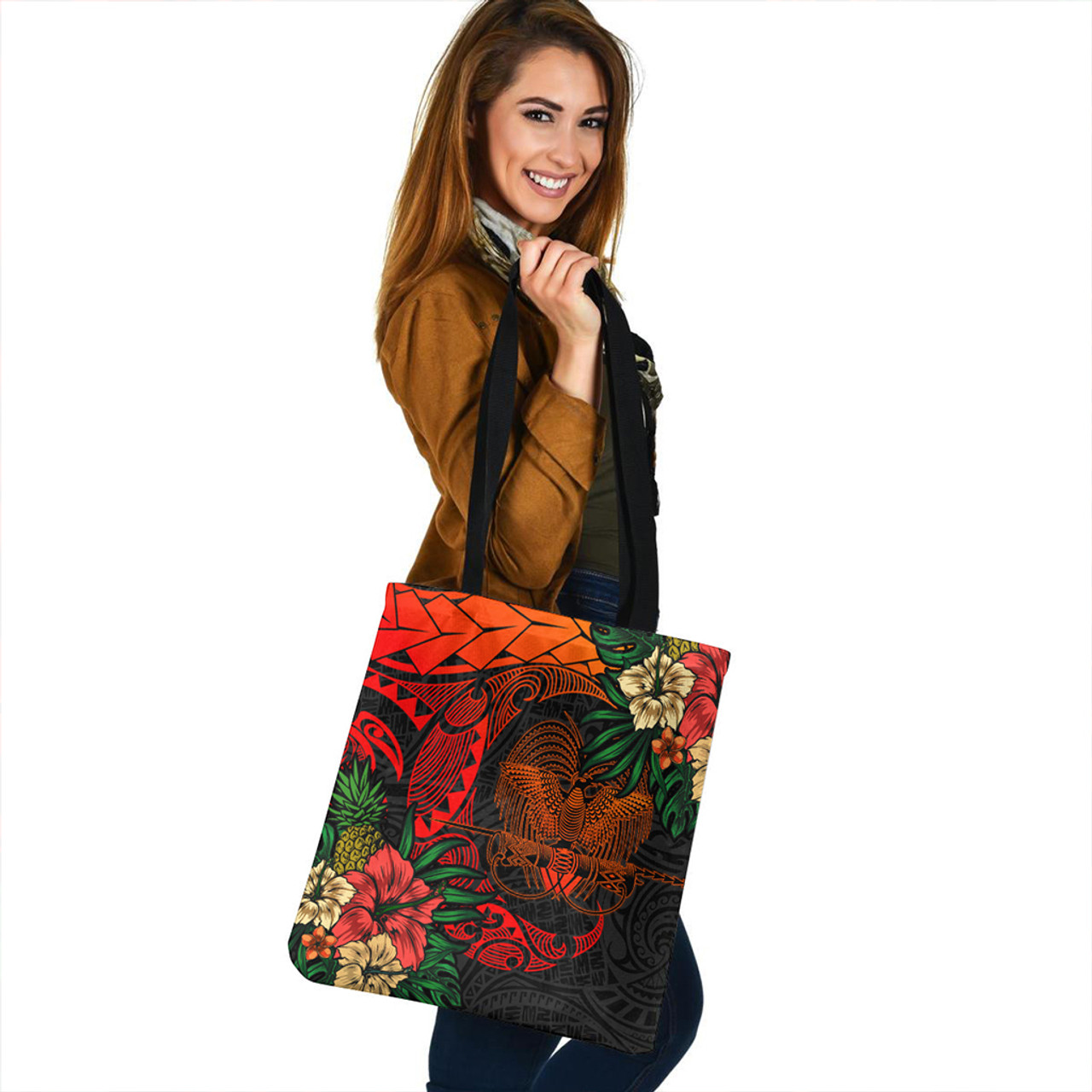 Papua New Guinea Tote Bag Polynesian Turtle Tropical