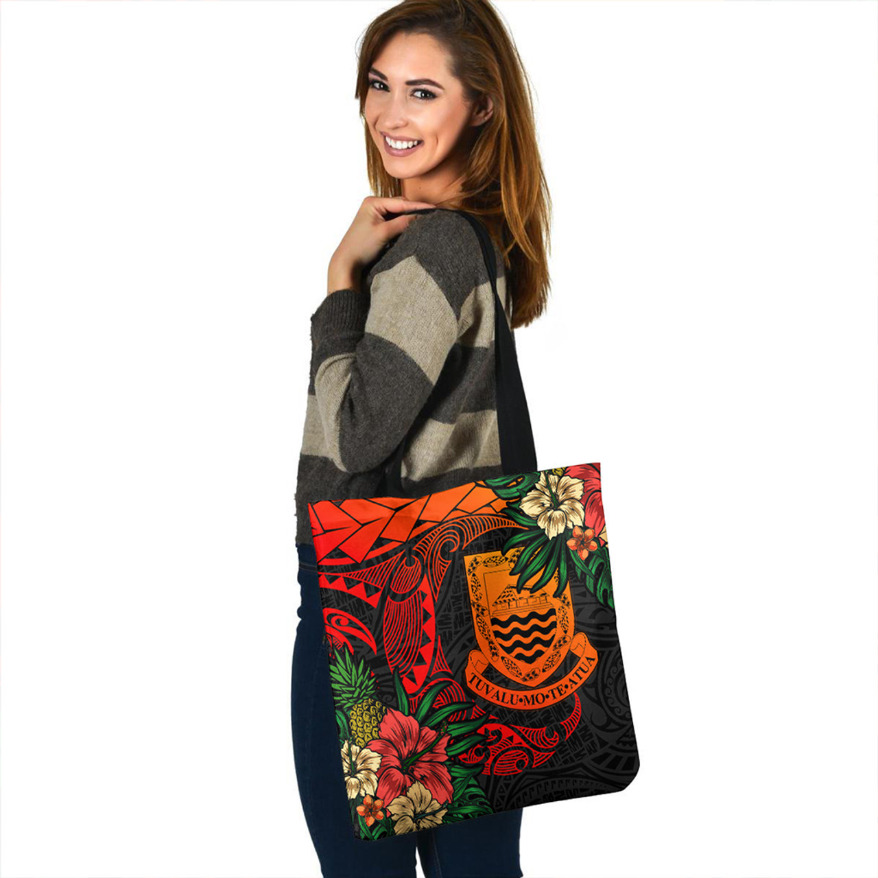 Tuvalu Tote Bag Polynesian Turtle Tropical