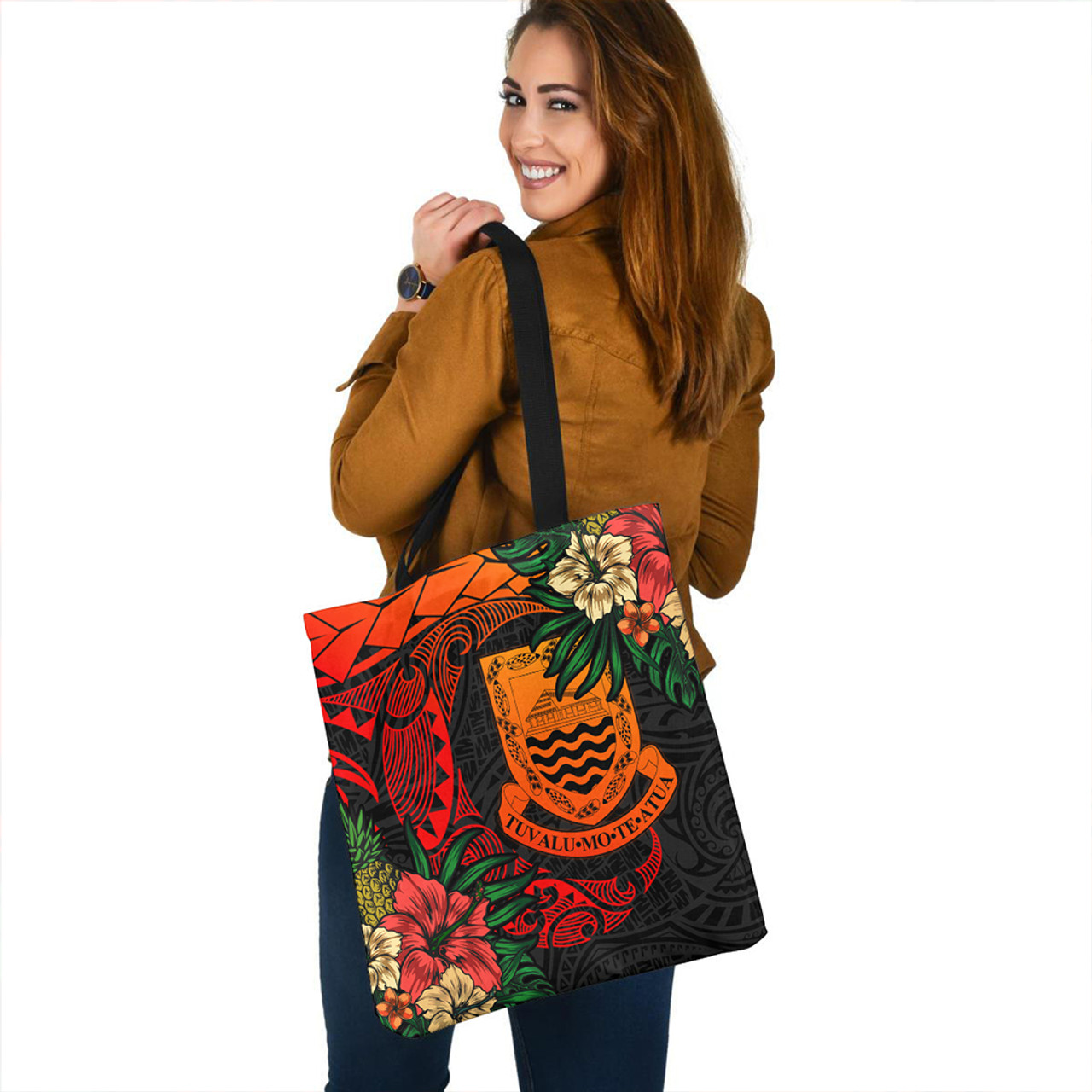 Tuvalu Tote Bag Polynesian Turtle Tropical