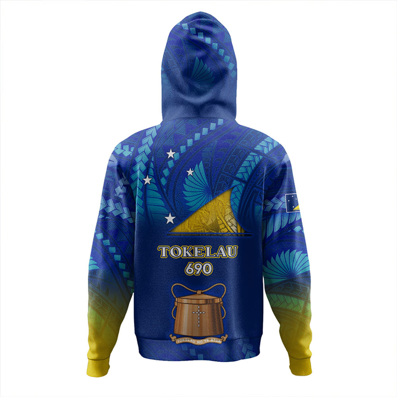 Tokelau Hoodie Flag Color With Traditional Patterns