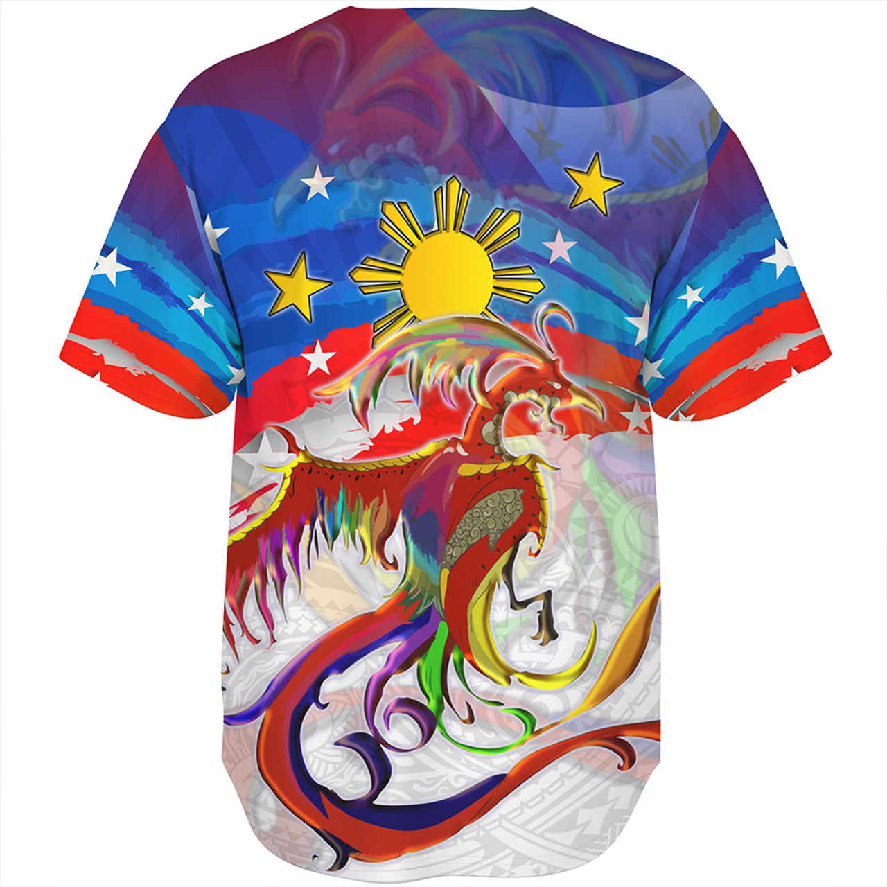 Philippines Filipinos Baseball Shirt Sarimanok Maranao With Filipino Flag Design