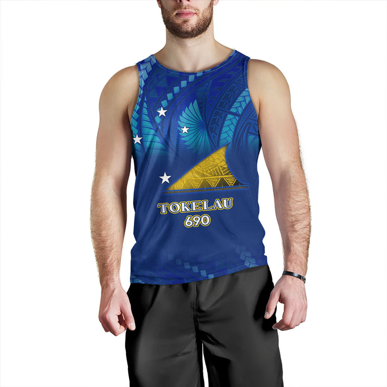 Tokelau Tank Top Flag Color With Traditional Patterns0