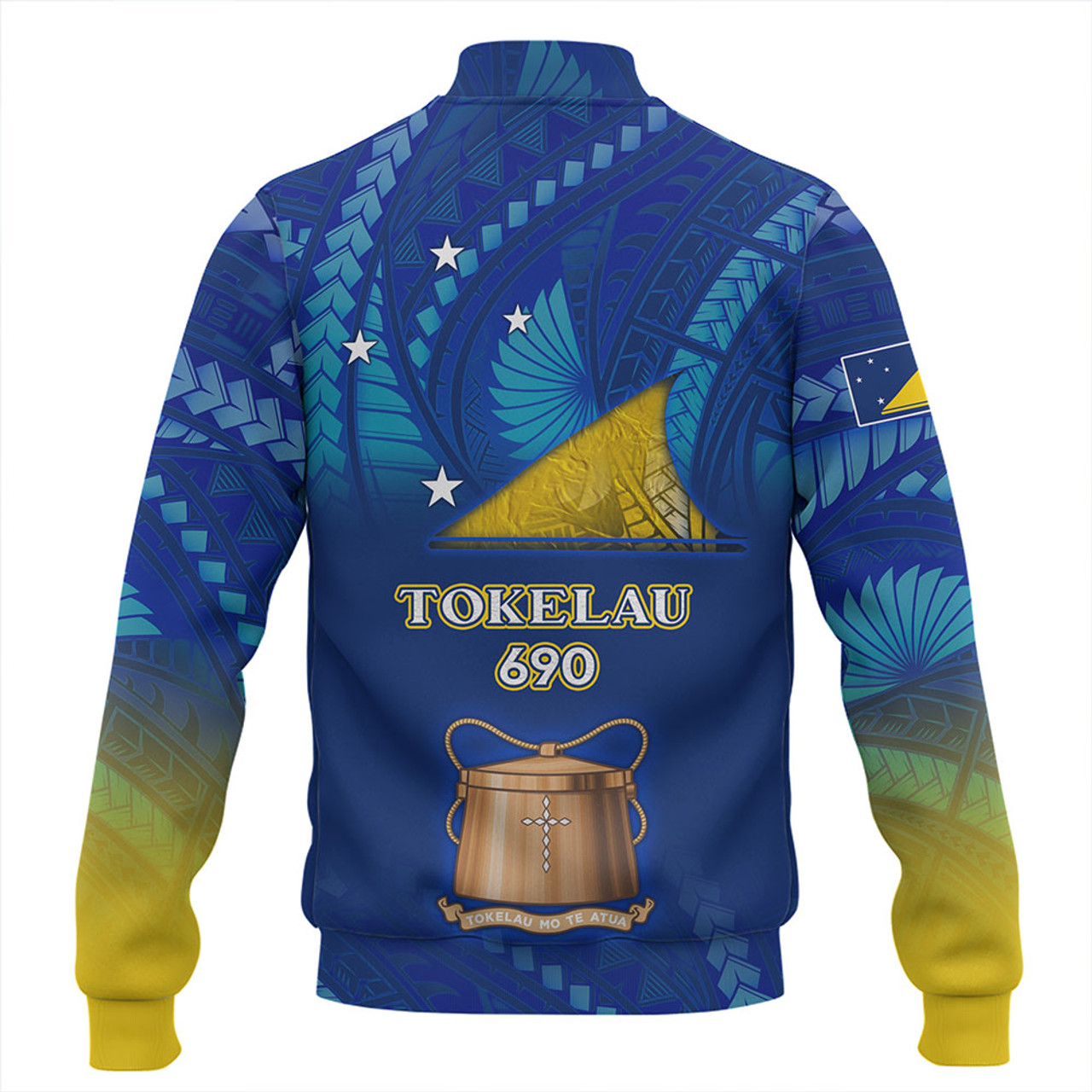 Tokelau Baseball Jacket Flag Color With Traditional Patterns