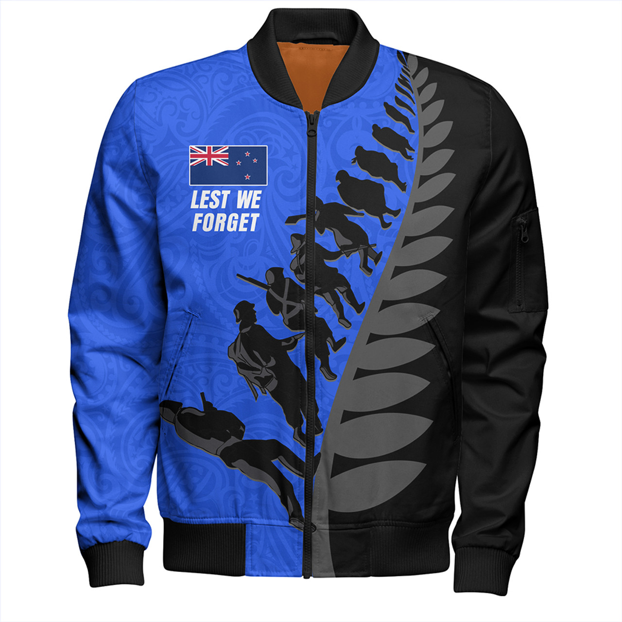 New Zealand Bomber Jacket Maori Tribal Anzac Day Lest We Forget