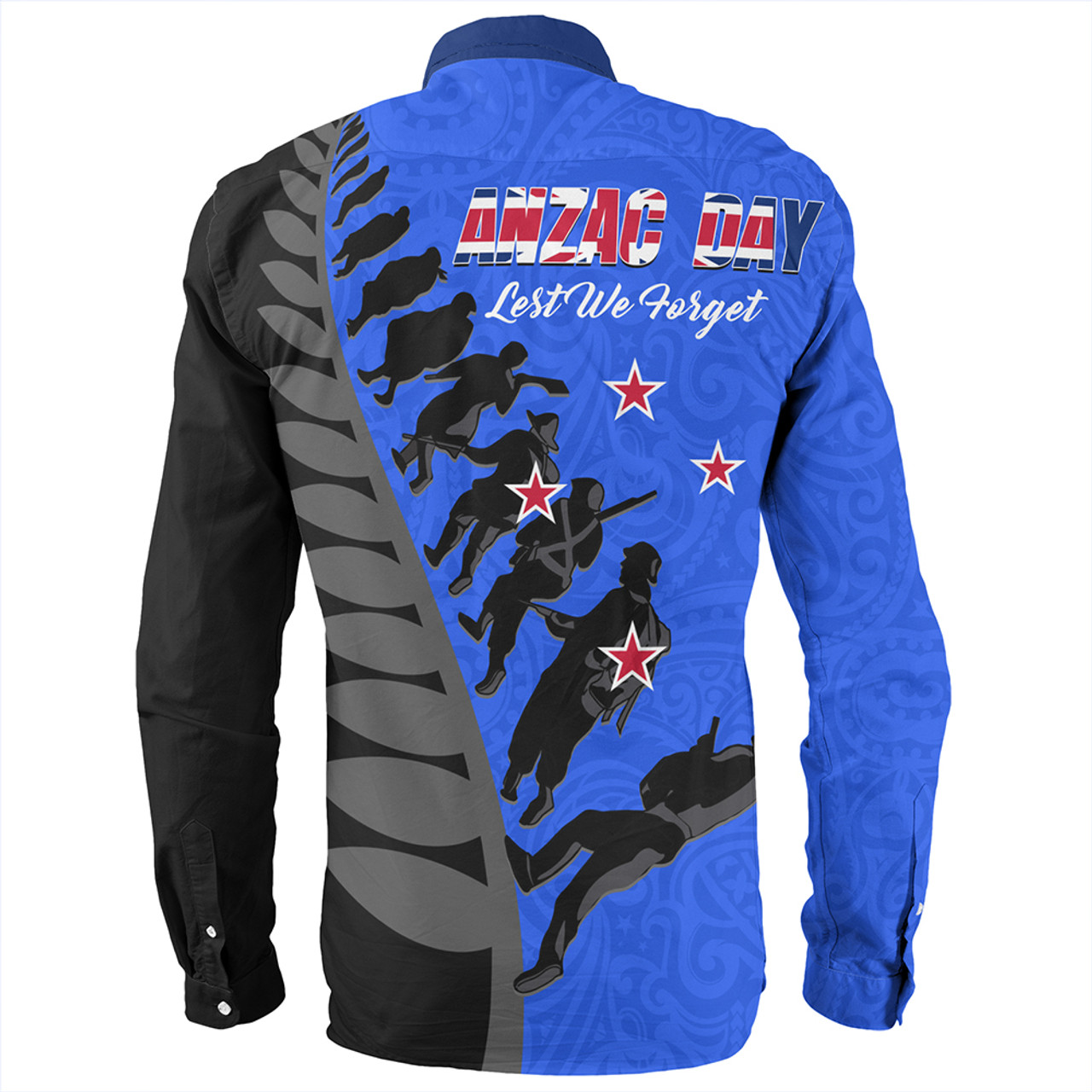 New Zealand Long Sleeve Shirt Maori Tribal Anzac Day Lest We Forget