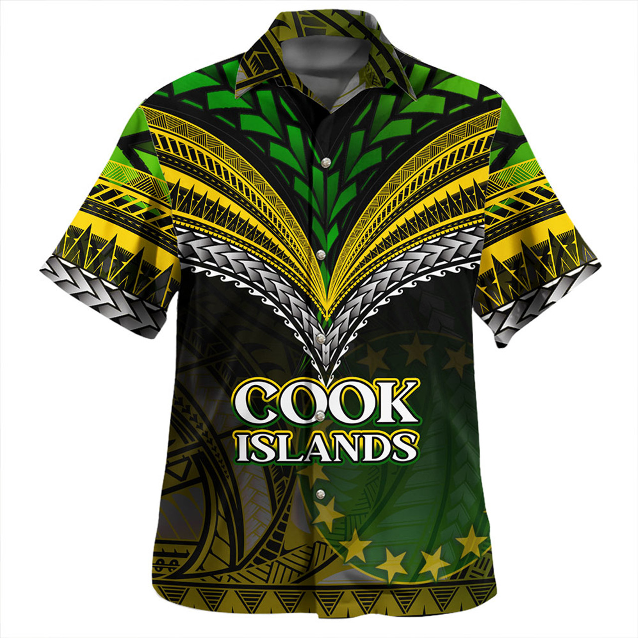 Cook Islands Hawaiian Shirt Flag Color With Traditional Patterns