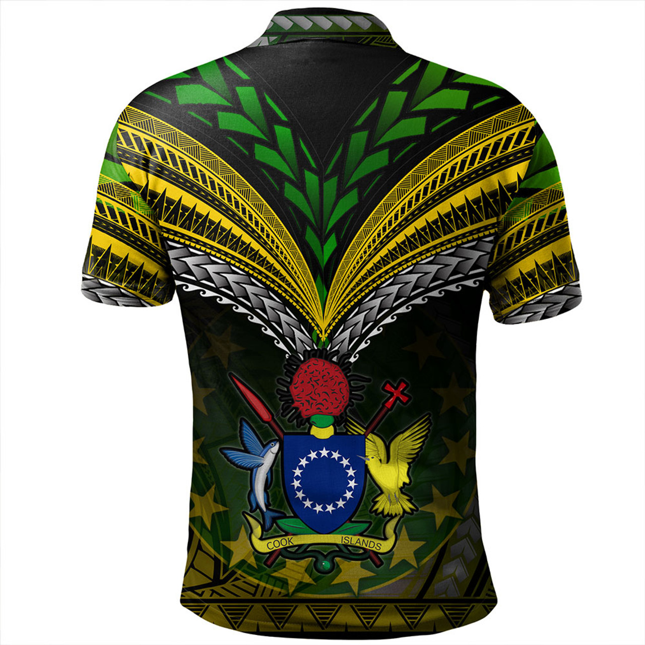 Cook Islands Polo Shirt Flag Color With Traditional Patterns