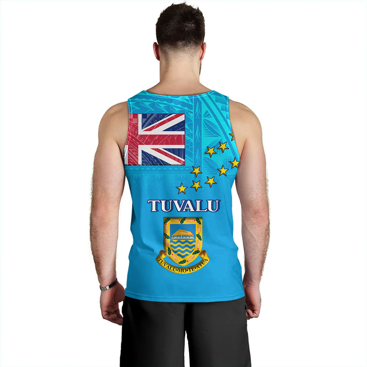 Tuvalu Tank Top Flag Color With Traditional Patterns