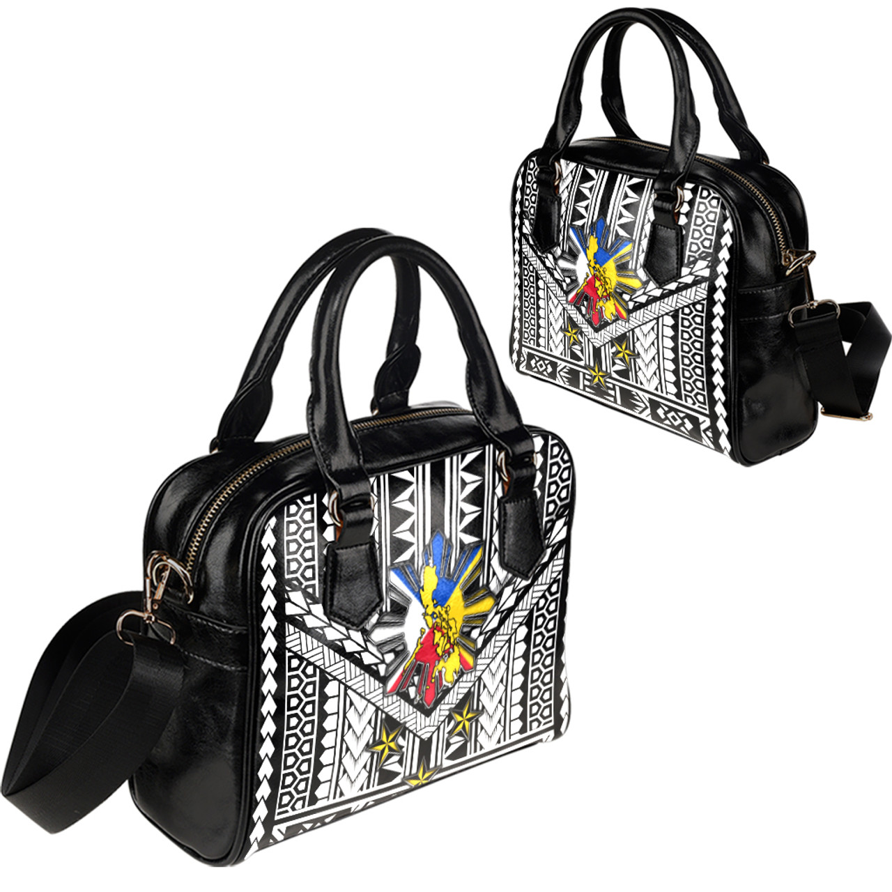 Philippines Filipinos Sun And Stars Tribal Tattoo Patterns Style Shoulder Handbag