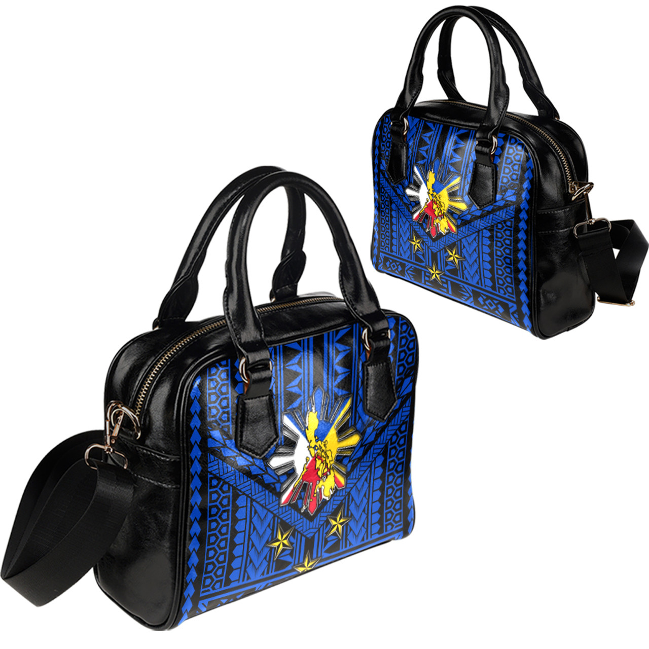 Philippines Filipinos Sun And Stars Tribal Tattoo Patterns Style Shoulder Handbag