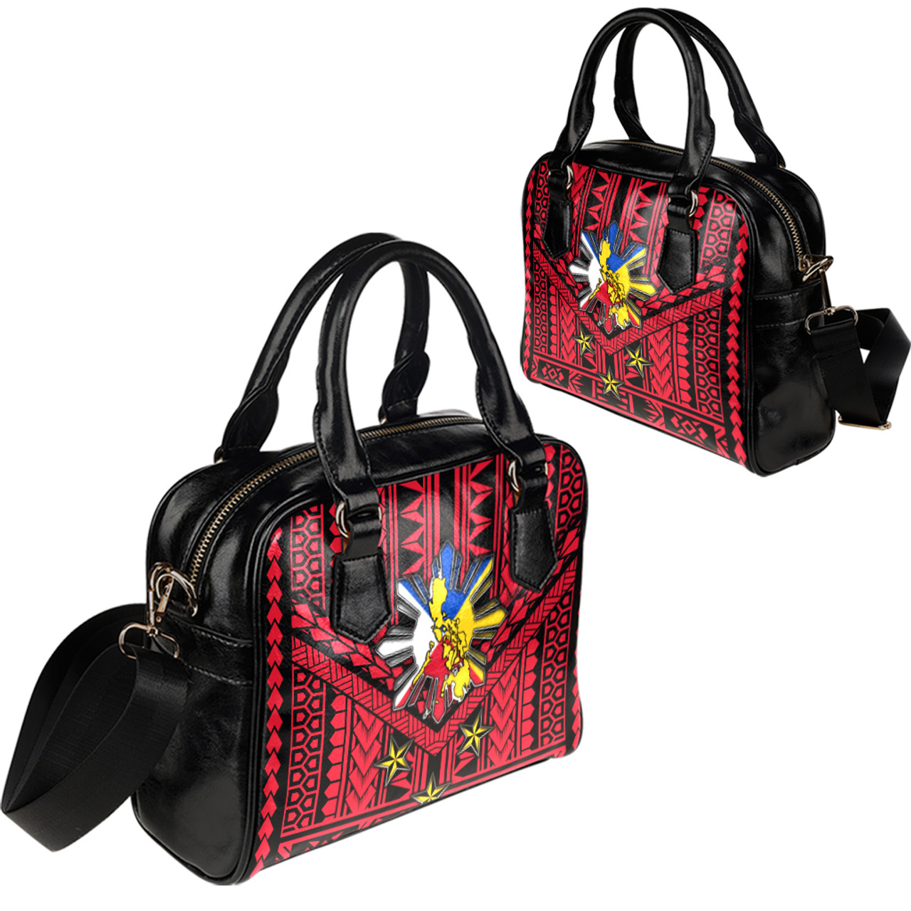 Philippines Filipinos Sun And Stars Tribal Tattoo Patterns Style Shoulder Handbag