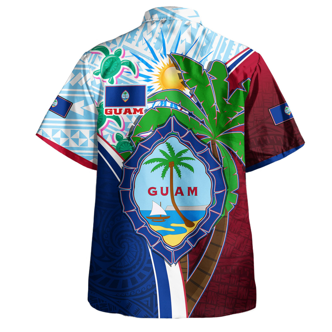 Guam Hawaiian Shirt Custom Guam Chamorro Coconut Tree of Life Polynesian Tribal Pride