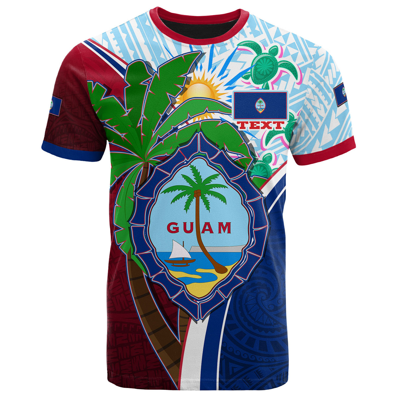 Guam T-Shirt Custom Guam Chamorro Coconut Tree of Life Polynesian Tribal Pride