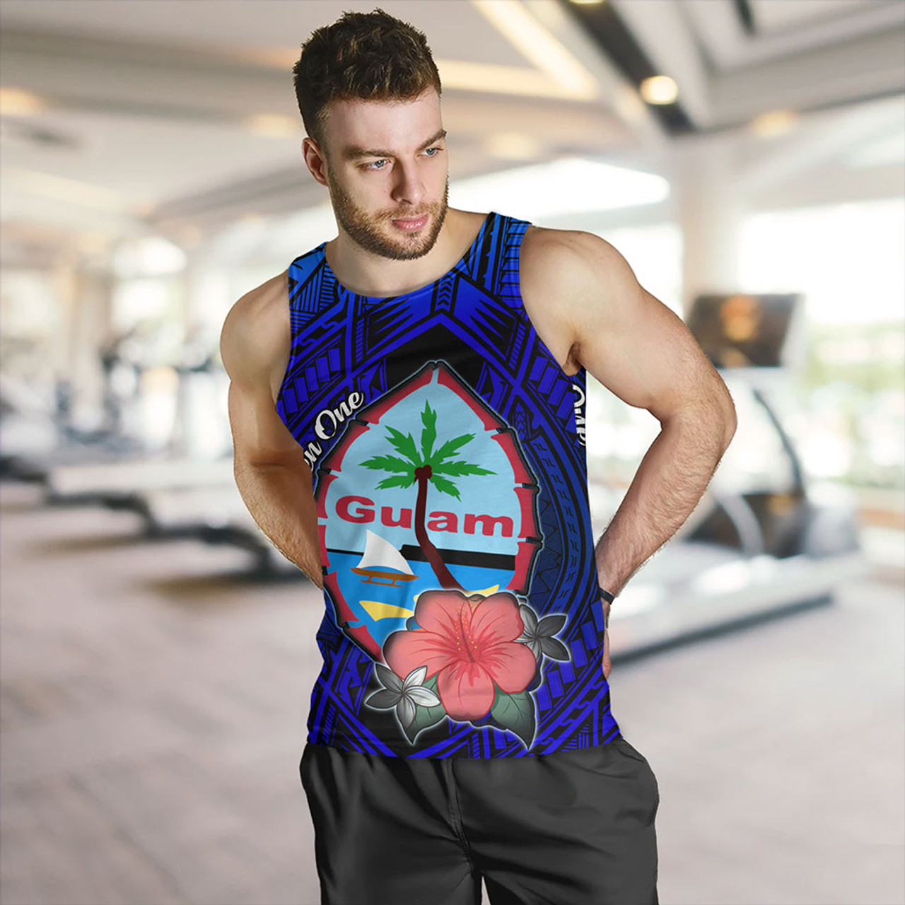 Guam Tank Top Hibiscus Flowers With Seal