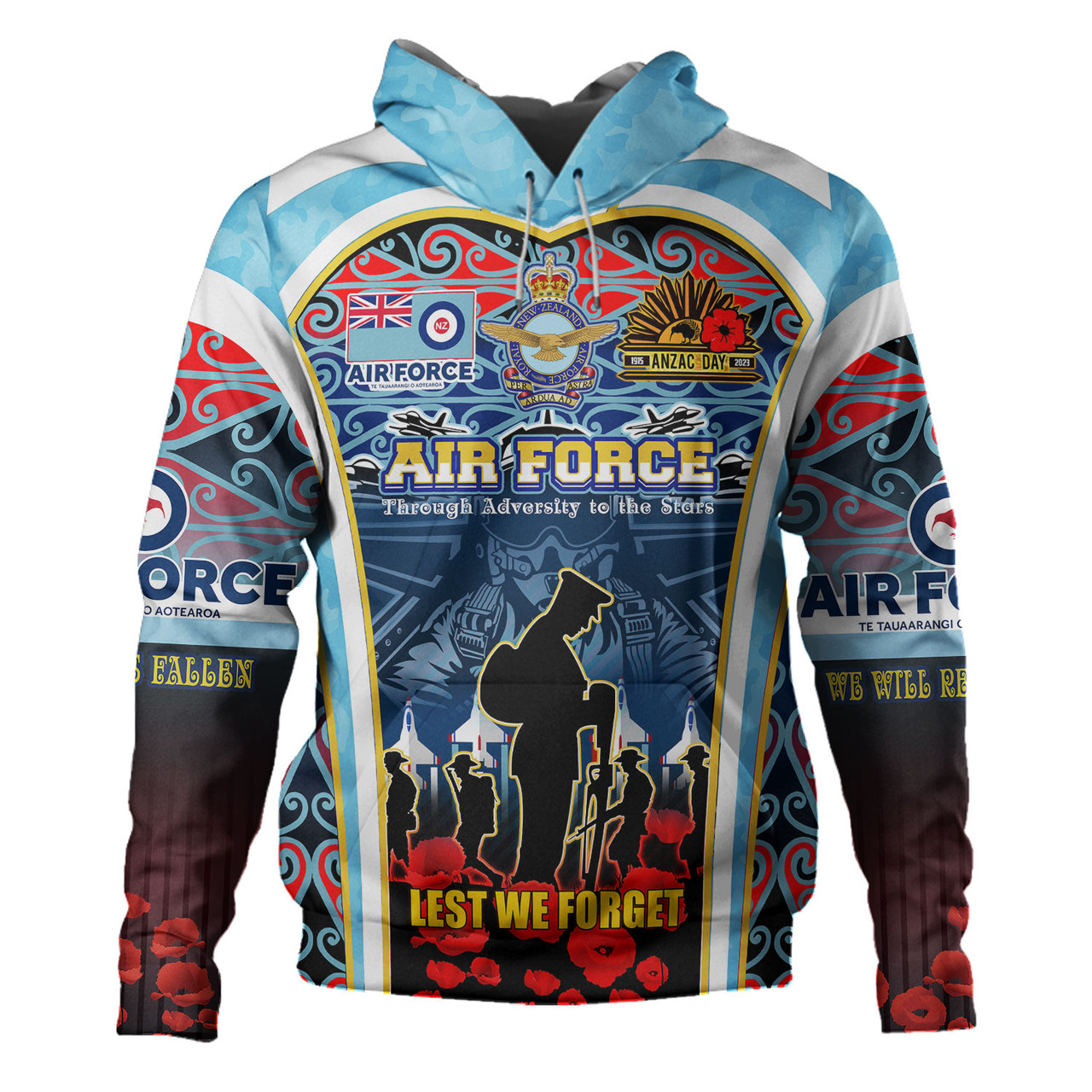 New Zealand Hoodie Custom Anzac Day Royal New Zealand Air Force Te Tauaarangi o Aotearoa