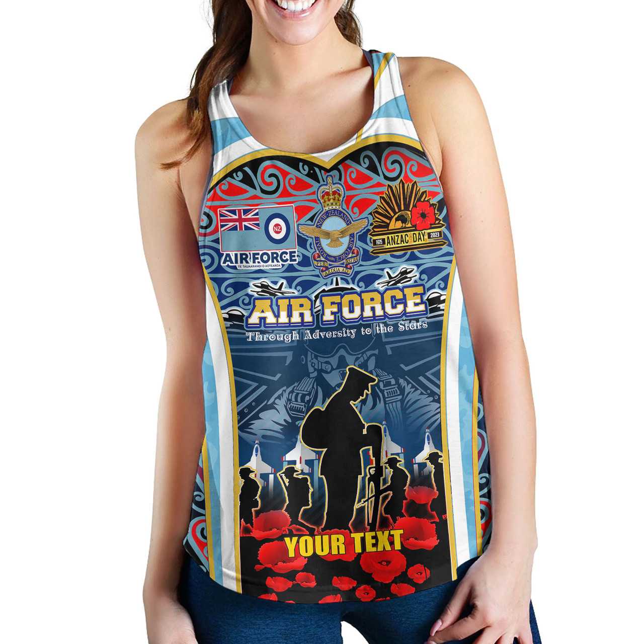 New Zealand Women Tank Custom Anzac Day Royal New Zealand Air Force Te Tauaarangi o Aotearoa