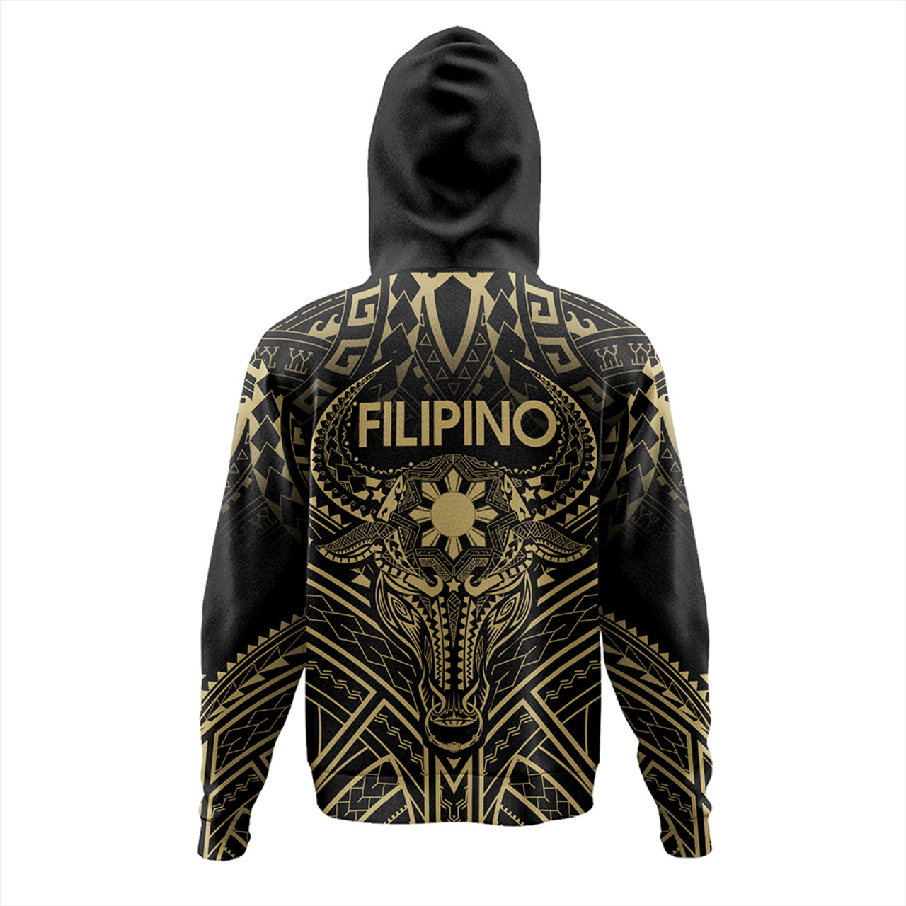 Philippines Filipinos Hoodie Tribal Koner Water Buffalo Tattoo Gold