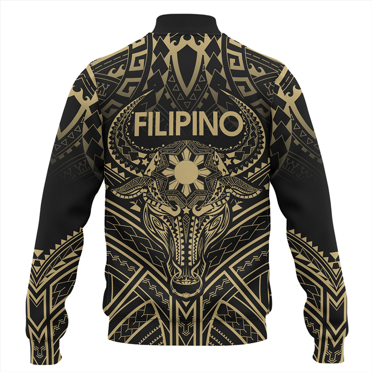 Philippines Filipinos Baseball Jacket Tribal Koner Water Buffalo Tattoo Gold